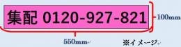 【リアゲート用】ルート車カッティングシート ピンクベース + 「電話番号」
